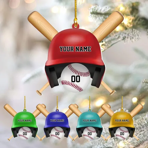 Vista 28 de Personalized Baseball Ornament, Custom Name and Jersey Number Flat Ornaments, Sports Christmas Decoration for Boys, Athletes, Coaches, Baseball