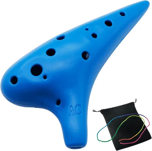 Vista 12 de Aestivate Ocarina Alto C de 12 agujeros, plástico negro, fácil de aprender, perfecto para principiantes y regalos