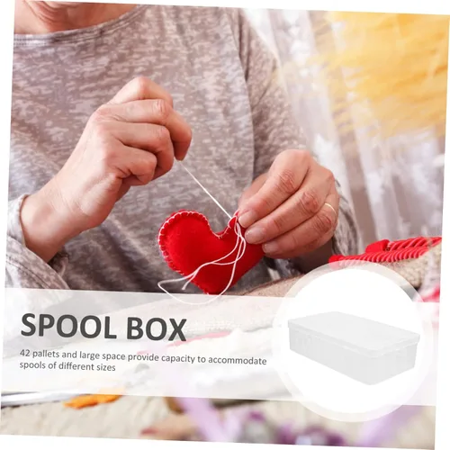 Vista 5 de COHEALI 2 unids 42 42 ranuras de gran capacidad de hilo de coser titular caja organizador para el hogar para carretes de hilo