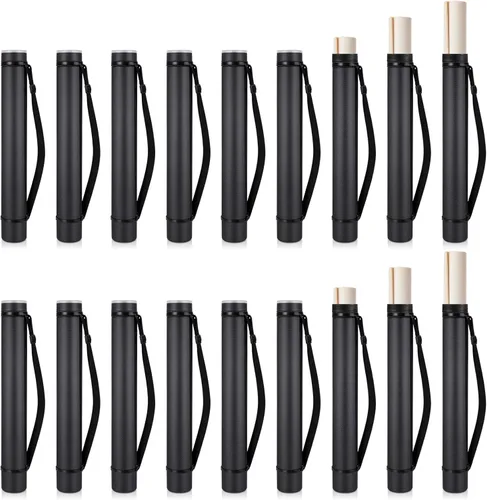Vista 10 de Henoyso 6 tubos extensibles para póster con correa (30 a 54 pulgadas), soporte para planos y funda de transporte para mapas, documentos, obras