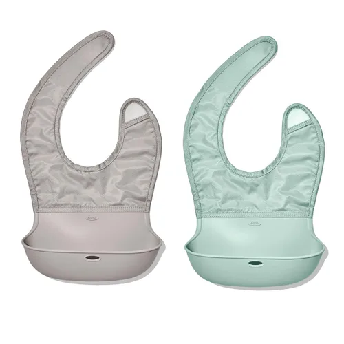 Vista 9 de OXO Tot Babero enrollable, paquete de 2, flor y anochecer