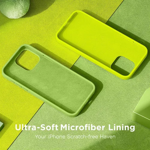 Vista 3 de Mizi Funda de silicona líquida para iPhone 15 de 6.1 pulgadas, delgada de 3 capas de goma de gel suave, a prueba de golpes, con forro de microfibra