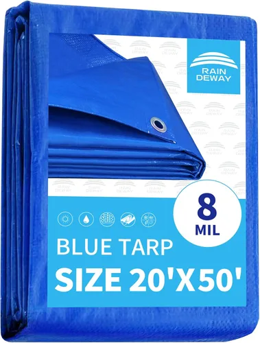 Vista 73 de RAINDEWAY Lona pequeña negra de 3x3 pies (paquete de 2), resistente a los rayos UV, lonas polivalentes de resistencia media impermeables, lona
