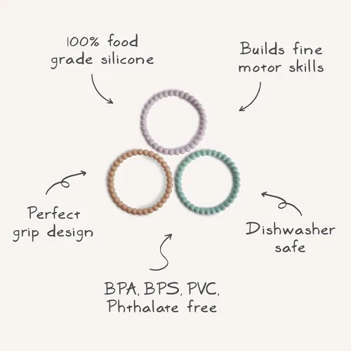 Vista 7 de mushie Pulsera de perlas Paquete de 3 (salvia clara/Toscana/arena del desierto)