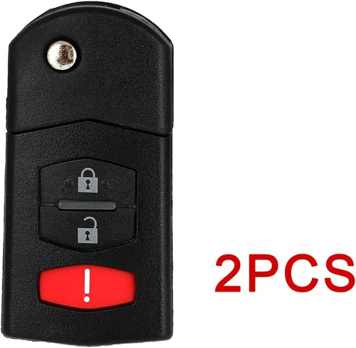 Vista 7 de Aintier Funda para llave inteligente con control remoto de entrada sin llave compatible con Mazda 2 06-15 para Mazda 3 5 11-15 para Mazda CX-7 07-13