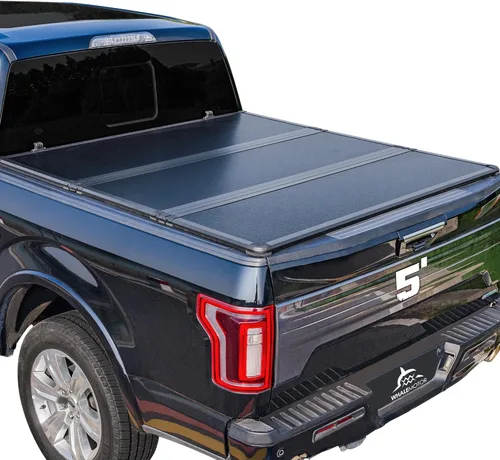 Cubierta rígida de tres pliegues para plataforma de camioneta compatible con Nissan Frontier 2005-2025 de 5 pies de caja corta con o sin riel de