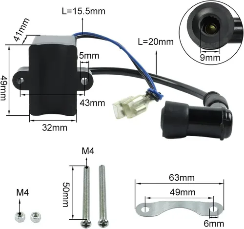 Vista 2 de FLYPIG Bobina de encendido CDI de alto rendimiento para 49 cc, 50 cc, 60 cc, 66 cc, 80 cc, motor de 2 tiempos, bicicleta motorizada, ATV, Quad Go