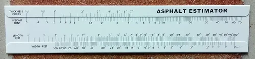 Asphalt Sliderule Calculator Estimator