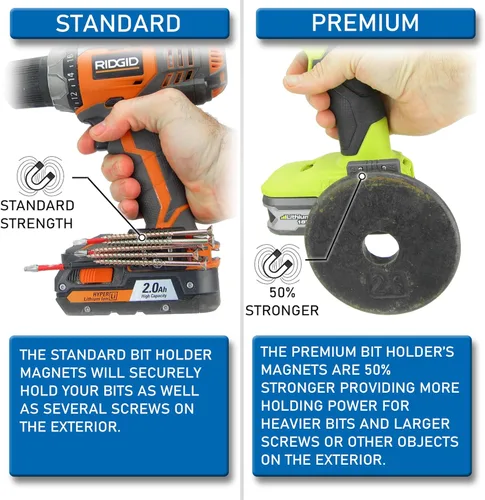 Vista 3 de Halberd Portabrocas Magnético Estándar, Ajuste Universal para Clip de Cintura, Tornillo con Fuerte Imán de Neodimio para Milwaukee, DeWalt, Ridgid