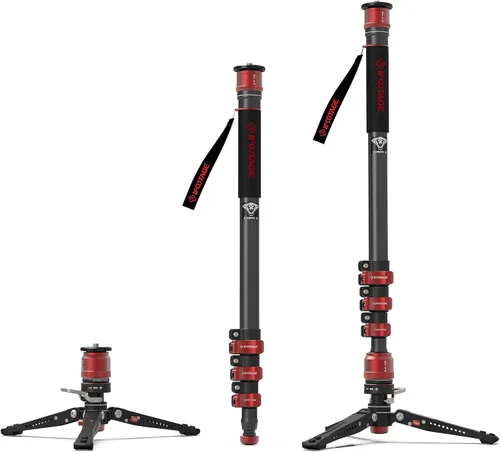 Vista 10 de IFOOTAGE Monopod para cámara de 71 pulgadas, Cobra 3 A180F, monopie de ajuste rápido con pies, bastón, trípode base CB3, para fotografía de cámara