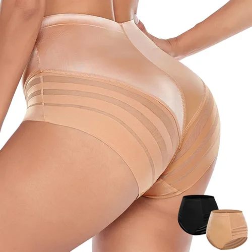 WOWENY Ropa interior para mujer, ropa interior con control de abdomen para mujer, de cintura alta, moldeadora, de malla, sin costuras, levantador de