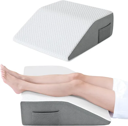 Vista 8 de Cozymaker Almohadas de elevación de piernas de 6 pulgadas para hinchazón, almohadas de espuma viscoelástica de gel refrescante para después