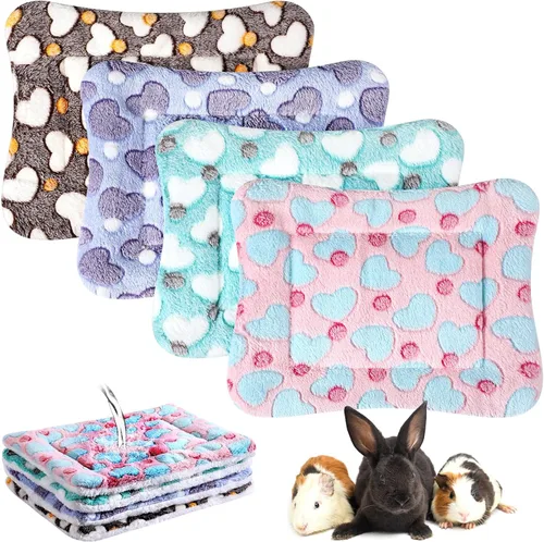 Vista 9 de Haull 4 piezas de ropa de cama impermeable de conejillo de indias, cama de conejillo de indias, forro suave para jaula de conejo, perro, tapete