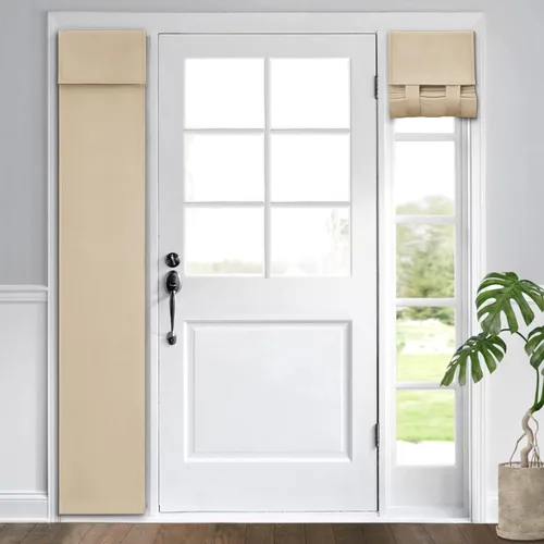 Vista 49 de HOMEIDEAS Cortinas opacas de aula para puerta delantera, cubierta de ventana de puerta de aula, persianas de privacidad con aislamiento térmico