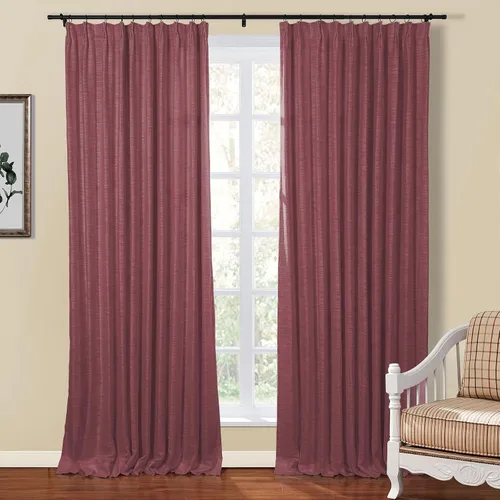 Vista 14 de TWOPAGES Cortina de Pliegues Pellizco Beige para Sala de Estar de 84 Pulgadas de Largo, Panel de Cortina de Ventana de Doble Capa Oscurecedora
