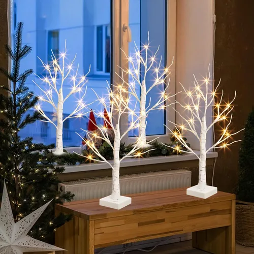 Vista 2 de PEIDUO Decoraciones de Navidad para el hogar, árbol de Navidad de 2 pies con luces LED, luces blancas cálidas, árbol espiritual de luz de hadas
