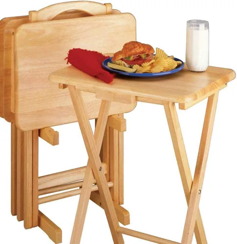 Vista 6 de Winsome Alex - Juego de 10 mesas plegables portátiles de madera de 25 pulgadas, madera natural