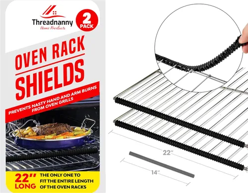 Vista 11 de Protección para estantes de horno de silicona - Protector de estante resistente al calor para estufa, protector lateral de calor para la parrilla