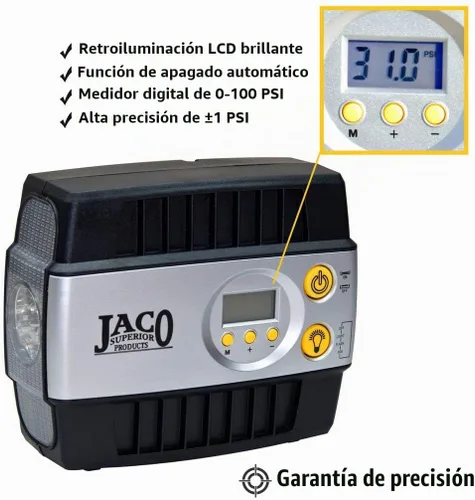 Vista 2 de JACO SmartPro inflador digital Premium de neumático, 12V, portátil, 100 PSI