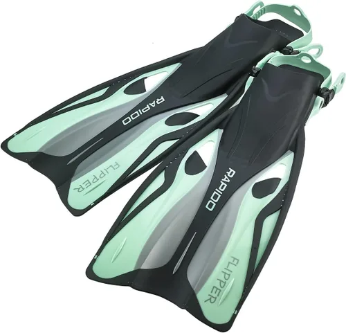 Vista 12 de Rapido Boutique Collection - Aleta de esnórquel ajustable con bolsa de transporte para equipo de esnórquel, fácil de empacar y viajar, aletas