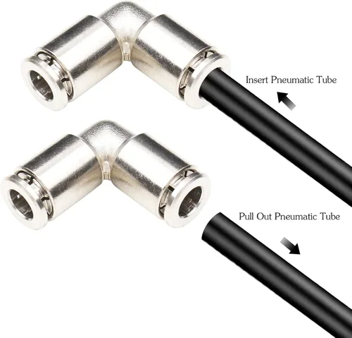 Vista 4 de CEKER Conectores de empuje de codo de unión de acero inoxidable de 0.157 in x 0.157 in, 90 accesorios de codo para aire y agua, paquete de 2