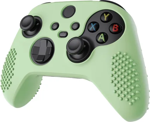 Vista 6 de eXtremeRate PlayVital Matcha Green 3D Studded Edition - Funda de silicona antideslizante para Xbox Series XS, funda protectora de goma suave