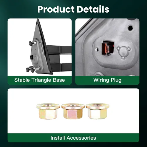 Vista 5 de Autodayplus para camioneta Ford F150 2007-14 espejos laterales de pasajero/conductor, señal de giro, climatizada, luz de charco, par de espejos