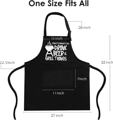 Vista 3 de Delantal divertido para hombres BBQ Grill Cooking Delantal Patrón de bandera