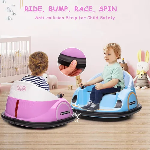 Vista 5 de 12V niños paseo en coche de parachoques vehículo eléctrico para niños Azul