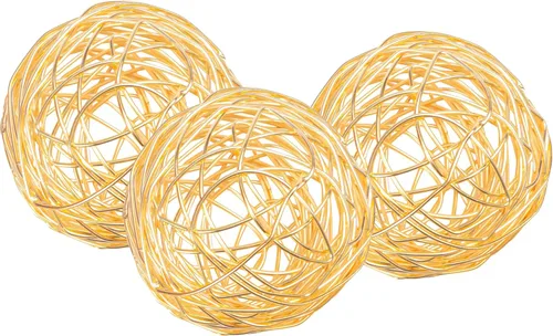 Vista 12 de Alpha Living Home Juego de 3 bolas decorativas decorativas, esferas de metal modernas para cuencos, bandejas, estantes, centro de mesa elegante