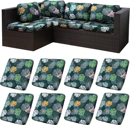 Vista 42 de Fundas de cojín elásticas para patio, fundas de cojín para muebles de patio, fundas de cojín para muebles de patio, protector de muebles lavable