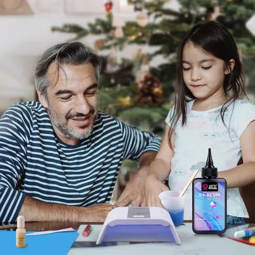 Vista 8 de Paquete de kit de resina UV con linterna UV y 7.05 oz de resina UV transparente de baja viscosidad