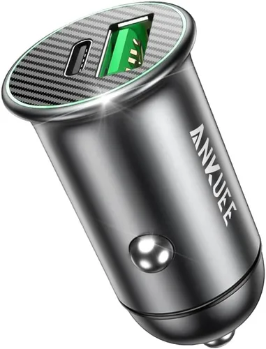 USB-C Car Charger Adapter, Dual Ports Fast Charging PD 60W + QC3.0 30W Mini All-Metal Cigarette Lighter USB Charger Universal for iPhone13/Pro