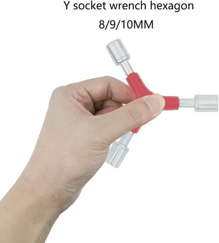 Vista 2 de YOUMI Herramienta de llave de bicicleta, hexagonal de tres vías externa en forma de Y, 2.5/3/4/MM 5/6/8MM, llave hexagonal 8/9/10MM. Se utiliza