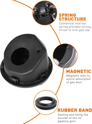 Vista 4 de Savadicar - Tapa de gas con cubierta para depósito de combustible compatible con Jeep Wrangler JL JLU 4xe 2 y 4 puertas 2018-2025, estructura de ABS