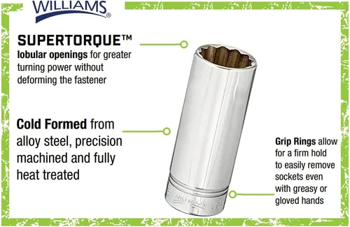 Vista 3 de Williams SD-1232 - Toma profunda de 1/2, 12 puntos, 1 pulgada