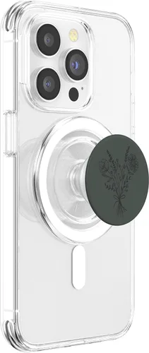 Vista 4 de Midnight Green Wildflower Floral Flower Design PopSockets PopGrip for MagSafe