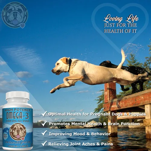 Vista 3 de Aceite de pescado salvaje puro Omega 3 para perros con vitamina E - Cápsulas blandas de EPA y DHA más altas disponibles (1000 mg) 180