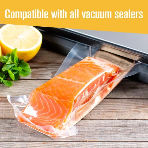 Vista 7 de Houseables Bolsas selladoras al vacío, rollos selladores al vacío, rollos de bolsas para guardar alimentos, 8 pulgadas, sellado al vacío, vacío al