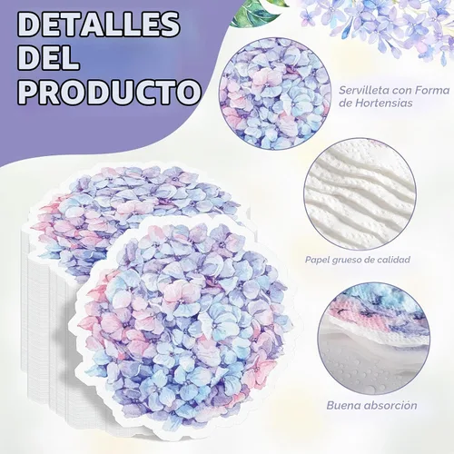 Vista 4 de Kosiz 100 servilletas de papel de flores en forma de flor servilletas de Margarita