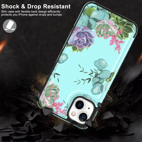 Vista 855 de LETO para iPhone 15 Pro Funda tipo cartera - Tapa tipo folio con patada - Diseños de moda - Tarjetero - Funda protectora para mujeres y niñas - 6.1