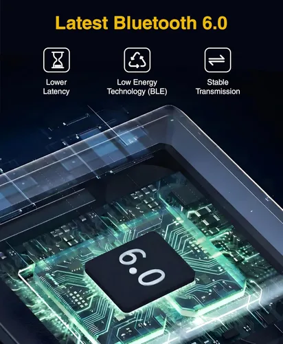 Vista 6 de Kinivo Adaptador Bluetooth USB para PC (BT6.0, receptor inalámbrico Plug & Play para Ubuntu, Windows 11/10/8.1/8) - Funciona con laptop