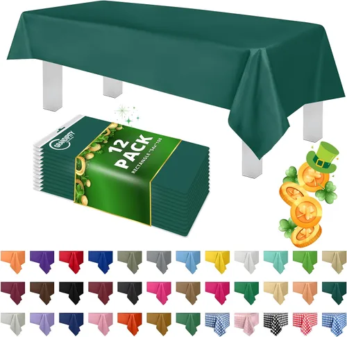 Vista 7 de Mantel de plástico de alta calidad - 54 in. x 108 pulgadas. Grandipity - Mantel rectangular (6 y 12 unidades), Agua (Aqua)