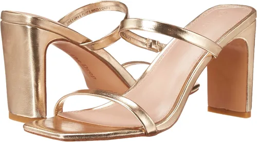 Vista 6 de The Drop - Sandalias de tacón alto Avery con dos correas y punta cuadrada para mujer