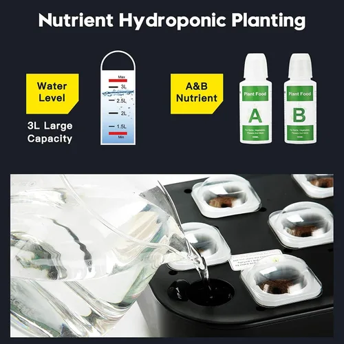 Vista 3 de Accesorios para sistema de cultivo hidropónico, alimento para plantas A+B, adecuado para la mayoría de sistemas de plantación hidropónica, kit