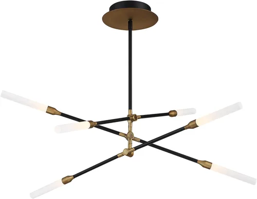 WAC Lighting dweLED, Houdini 6 luces LED colgante 3000K en negro y latón envejecido