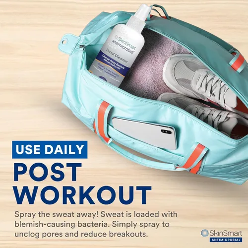 Vista 11 de SkinSmart Antimicrobial Limpiador facial para brotes e imperfecciones; fórmula de ácido hipocloroso se dirige a las bacterias para reducir