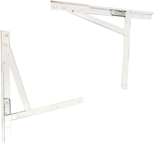 Vista 4 de 1 par de bisagras abatibles para ventana, acabado de acero inoxidable de 10 pulgadas ajustables/2 unidades de bisagras ocultas estándar
