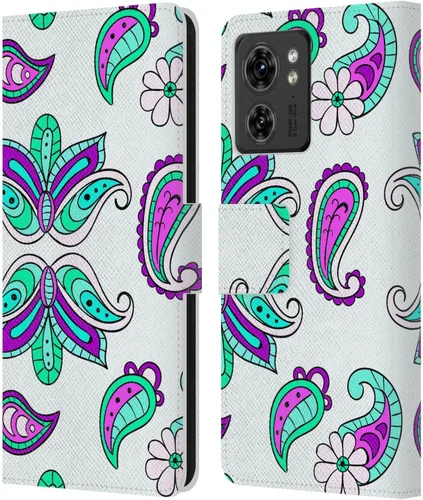 Vista 11 de Head Case Designs Officially Licensed Haroulita Blue Flower Cute Flower Pattern Leather Book Wallet Case Cover Compatible with Motorola Moto Edge 40