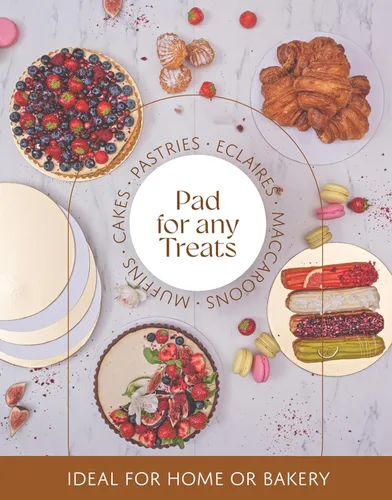 Vista 6 de Tabla redonda para tartas de 10 pulgadas, a prueba de aceite y resistente, redonda de cartón para tartas, ideal como bandeja para pasteles o disco